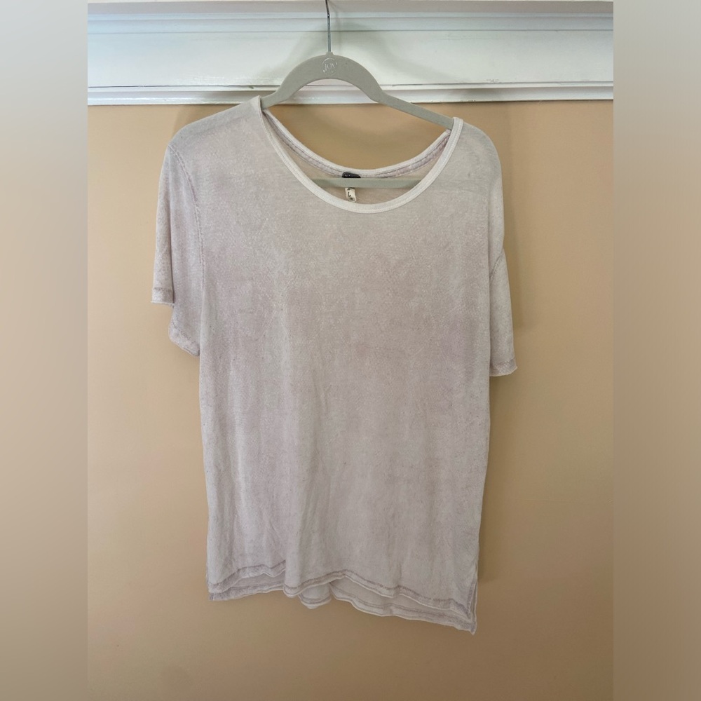 We The Free Sheer Cream Short Sleeve Top